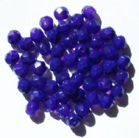 50 6mm Faceted Candy Coated Deep Purple Beads